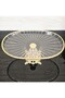 Elegance Striped Gold Cast Metal Footed Presentation Plate Oval & Serving Plate 27cm - 2