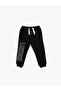 Jogger Sweatpants Slogan Printed Pocket Tie Waist Ribbon