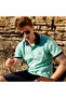 Marine Mint Green Men's Polo Collar T-Shirt S Size - 7