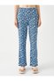 Wide Leg Trousers with Elastic Waist, Relaxed Cut, Ethnic Patterned Wrap - 3