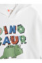 Hooded Sweatshirt Dinosaur Printed Raised Crew Neck Cotton - 4
