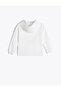 Hooded Sweatshirt Dinosaur Printed Raised Crew Neck Cotton - 3
