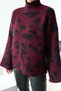 Women's Burgundy Self Half Fisherman Knitwear Sweater - 2