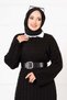 Hair Braided Knitwear Dress Black - 2
