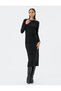 Midi Pencil Dress Long Sleeve Crew Neck Slim Fit - 3