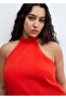 Open back halter dress - 5