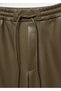 Leather look elastic waist pants - 5