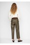 Leather look elastic waist pants - 4