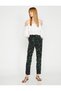 Women's Black Patterned Trousers 8YAK42843UW
