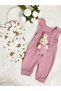 Baby Girl 2-Piece Salopet Set with Toys, 2-Piece Newborn Outfit, Cotton - 3