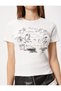 Crew Neck Printed Slim Fit T-Shirt - Textured Short Sleeve - 5