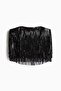 Sequin-fringed bandeau top
