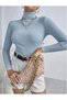 Women's Half Fisherman Ribbed Camisole Ribbed Body Sweater - 2