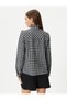 Ruffle Shirt Long Sleeve Stand Collar Cotton Blend - 4