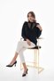 Women's Plus Size Robe Lace Ruffle Detail Crepe Shirt G0068 - 8
