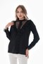 Women's Plus Size Robe Lace Ruffle Detail Crepe Shirt G0068