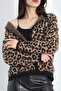 Desenli Triko Hırka Leopar - 7