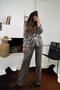 Black Leopard Sequined Trousers - 2