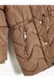 Inflatable Coat with Faux Fur Detail, Hood, Pockets, Zipper, and Belt Detail - 3