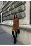 Women's Knitwear Brown Crew Neck Knitted Skirt Sweater Set of 2 - 3