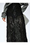 X Melis Ağazat - Slim Fit Half-Lined Ostrich Feather Detail Sheer Sequined Embroidered Long - 5