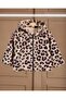 Girl's Leopard Printed Piece Hooded Plush Fur Jacket - 3