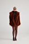 Brown Faux Mobby Fur Jacket - Lined