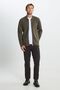100% Cotton Standard Fit Regular Cut College Collar Pocket Knitwear Khaki Knitwear Jacket - 2