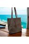 Raw Fabric Tote Cloth Shoulder Bag with Pocket Detail - 4
