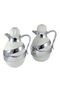 2 PIECES FLASK SET TEA AND COFFEE 1 LITRE AND 1 LITRE - WHITE AND SILVER - 2