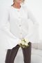 Women's Flywheel Sleeve Detailed Knitwear Cardigan Ecru 20898 - 6