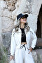 White Modal Fabric Tracksuit Set - 3