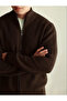 Men's Mock Neck Slim Fit Zippered Knit Cardigan