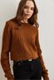 Women's Camel Hair Wave Braided Crop Knitwear Sweater Kzk- 19000822 - 4