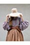 Gingham Brown-White Balloon Sleeve Vintage Shirt