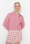 Pink Crop Polo Collar Knitwear Cardigan Twoaw22Hi0448 - 3