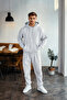 Gray Melange Regular Cut Hooded Fleece Inside Sweatshirt Tracksuit Set Tmnaw24Em00002 - 5