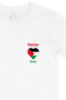 White T-Shirt with Jerusalem Palestine Flag Heart Pocket Logo Design - 2