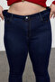 Koyu Mavi Yüksek Bel Esnek Büyük Beden Skinny Jeans TBBSS22JE0075 - 5