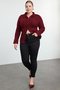 Siyah Yüksek Bel Dar Paça Esnek/Stretch Büyük Beden Skinny Jeans TBBAW23CJ00059 - 3