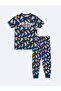 Giyçık Store Den Navy Blue Crew Neck Boys' Pajama Set