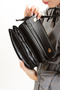 Women's Clamshell Black Baguette Bag - 8