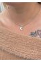 Steel Moon Silver Snake Chain Female Necklace