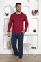 Dreamy Plaid Long Sleeve V-Neck Men's Pajama Set with Pockets