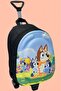 Kindergarten Nursery Children's 3D Colorful Bluey Printed School Bag and Backpack with Squeegee Wheels - 2