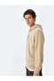 Slogan Printed Cotton Blend Raster Hooded Sweatshirt