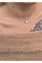 قلادة نسائية بسلسلة رفيعة من الفضة الشمسية - 3