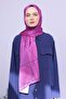 شال Twill منقوش باللون الفوشيا والأرجواني - 2