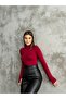 Women's Burgundy Toe Detailed Bodysuit - 7