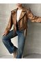 Oversized Belted Leopard Leather Style Jacket - 2